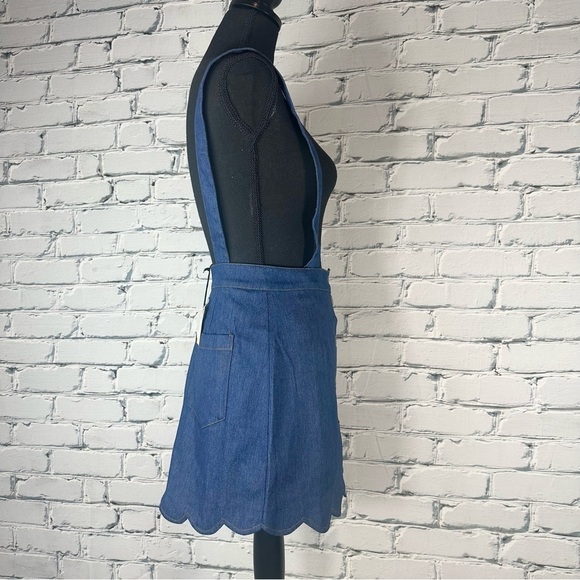 Smak Parlour Unique Vintage NWT NEW Denim Scallop Hem Suspender Mini Skirt Small - Picture 4 of 16